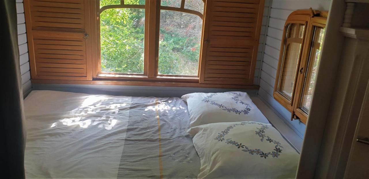 Maison d'hôtes Roulotte en bois Sud France à Le Soler Extérieur photo